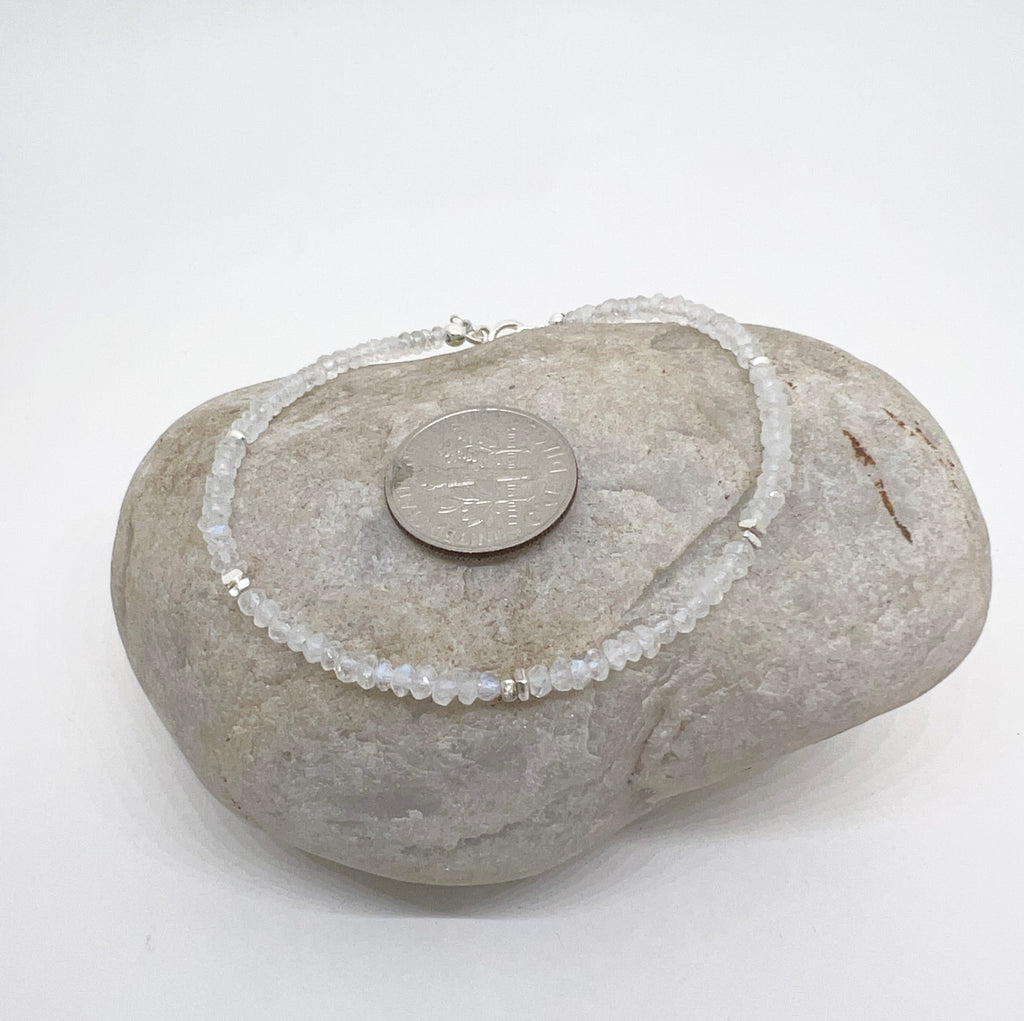 Handmade Moonstone Bracelet, Handmade Beaded Bracelet, White Handmade Bracelet, Natural Stone Beaded Bracelet