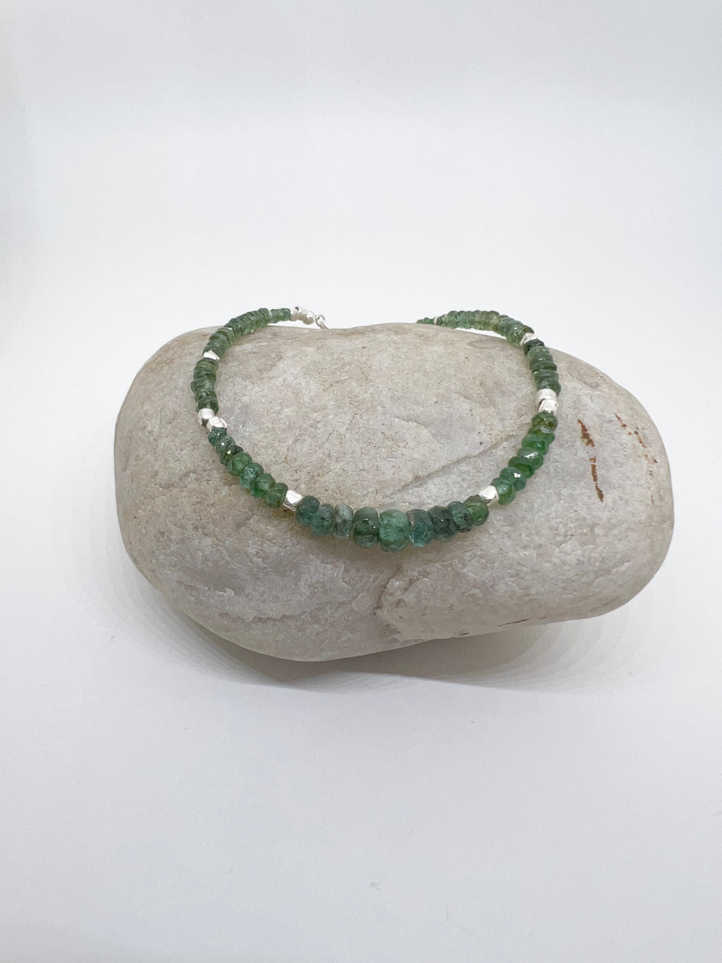 Handmade Green Apatite Bracelet, Green Gemstone Bracelet, Emerald Bracelet