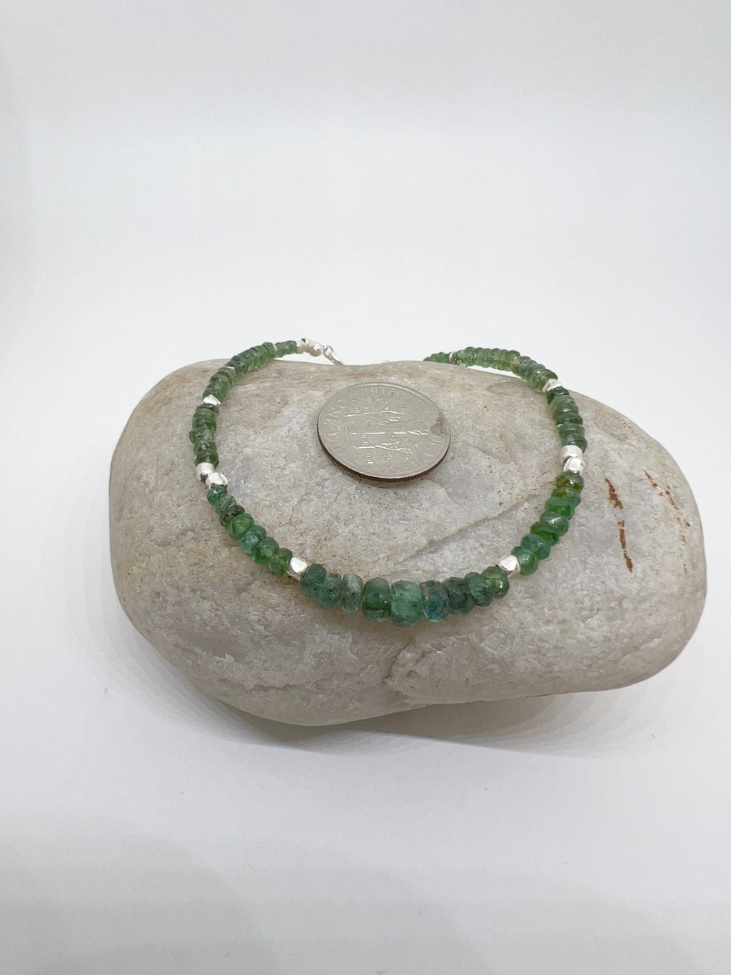 Handmade Green Apatite Bracelet, Green Gemstone Bracelet, Emerald Bracelet