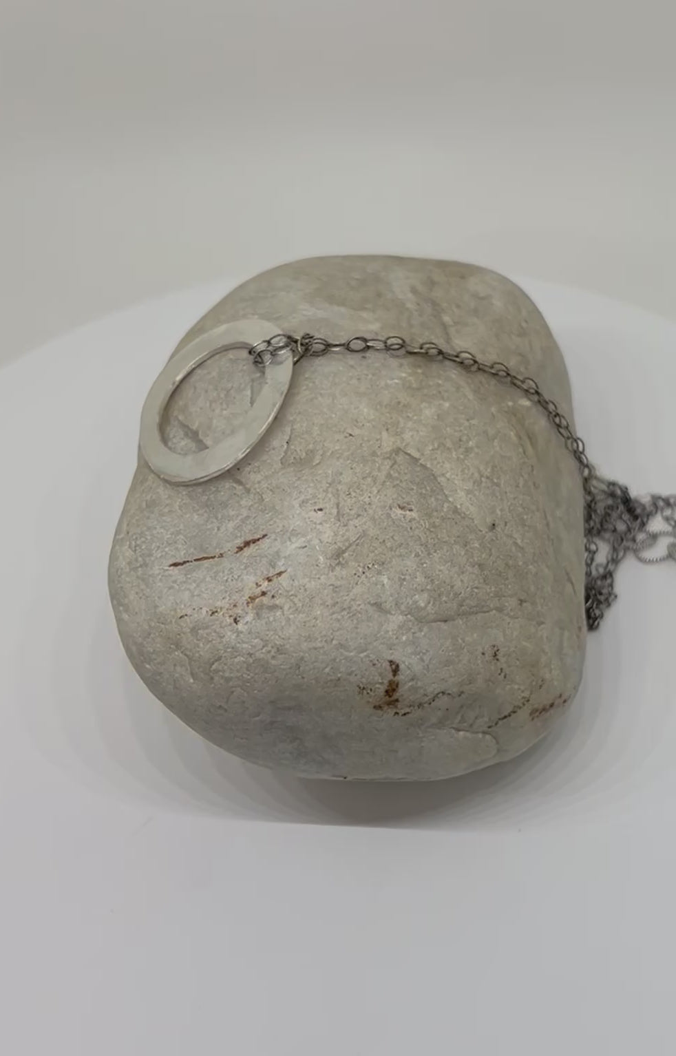 Handmade Circle Pendant Necklace, Sterling Silver Necklace, Simple Necklace, Organic Necklace