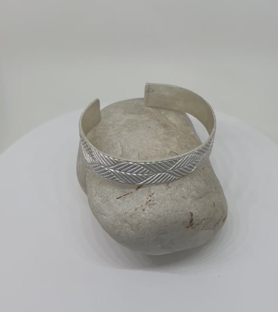 Sterling Silver Leaf Cuff Bracelet, Cuff Bracelet, Botanical Bracelet, Sterling Silver Bracelet