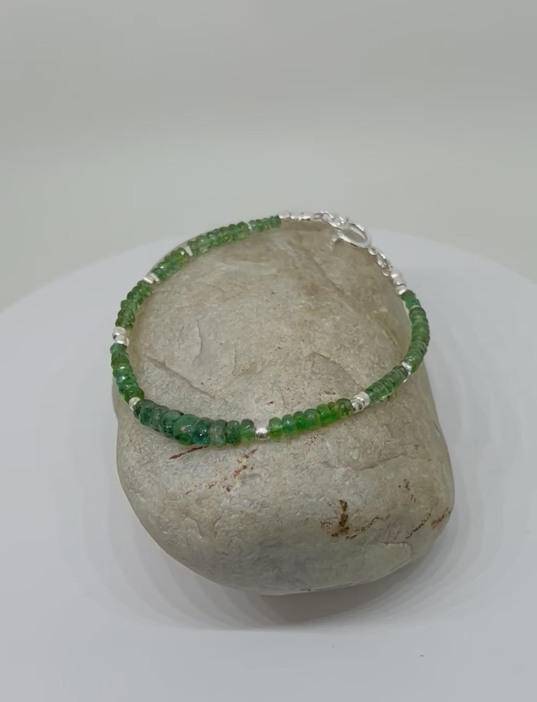 Handmade Green Apatite Bracelet, Green Gemstone Bracelet, Emerald Bracelet